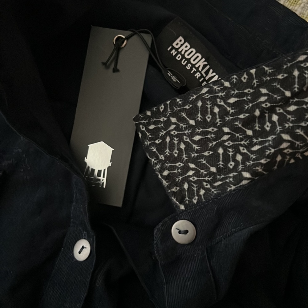 NWT Brooklyn Industries Navy Cedar Shirtdress Outer-space 100% Cotton Size Large - Picture 9 of 15